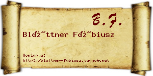 Blüttner Fábiusz névjegykártya
